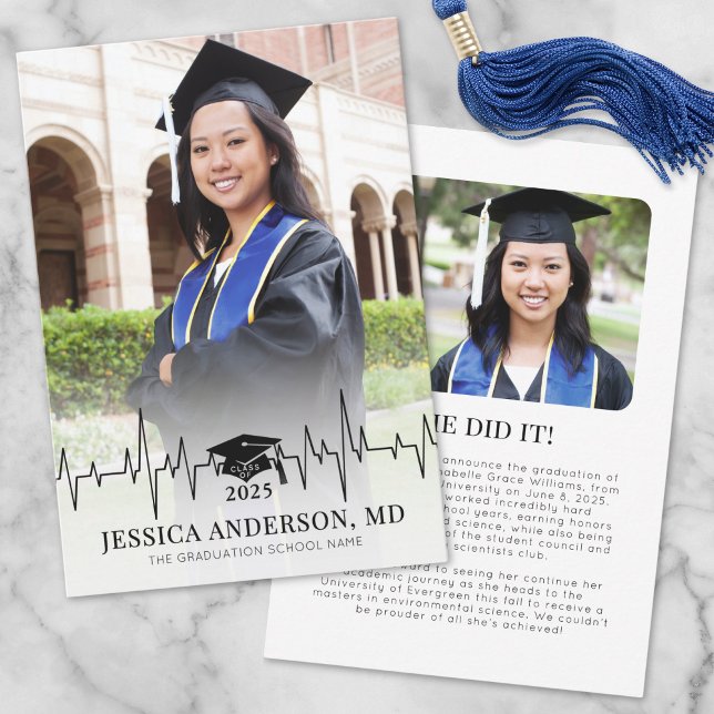 Medical School Graduation Photo Announcement (Medical School Graduation Photo Announcement )