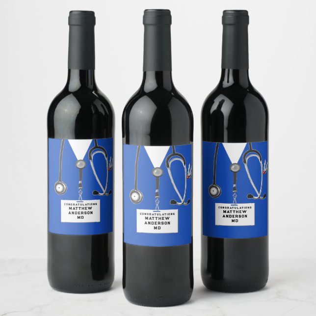 Medical School Graduation Wine Label (Bottles)
