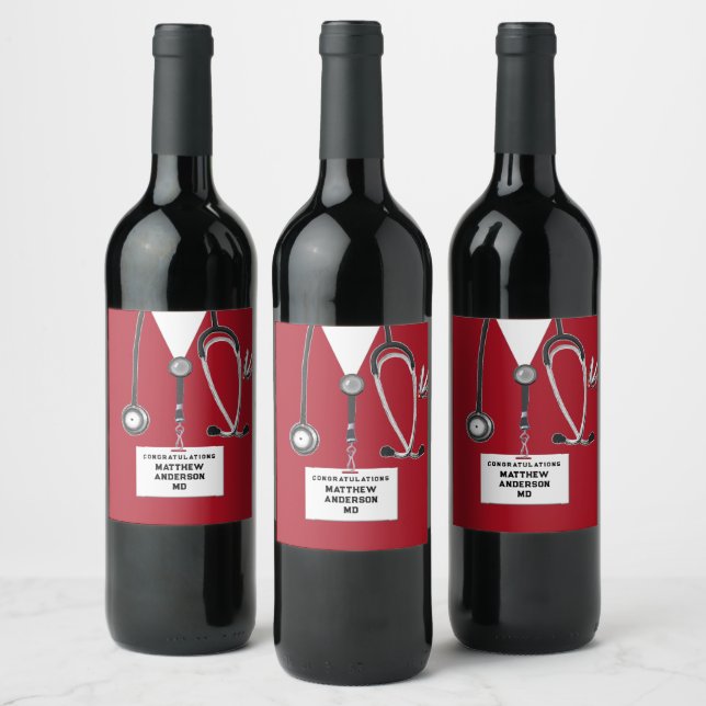Medical School Graduation Wine Label (Bottles)