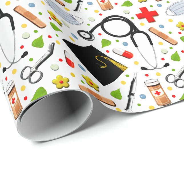 Medical School Graduation Wrapping Paper (Roll Corner)