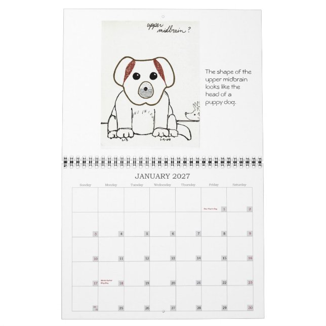 Medical School Sketches 2007 calendar (Jan 2027)