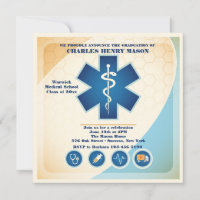 Medical Science Graduate Party Invitation Custom