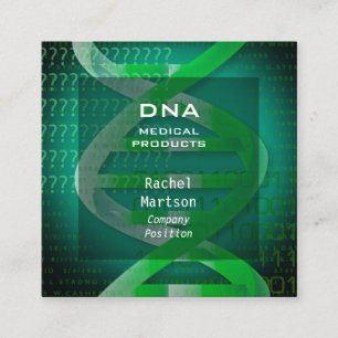 Medical Science Green DNA Modern Square Business Card