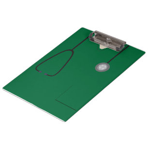 Medical Scrubs Nurse Doctor Dark Green Clipboard