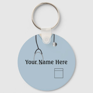 Medical Scrubs Nurse Doctor Light Blue Keychain