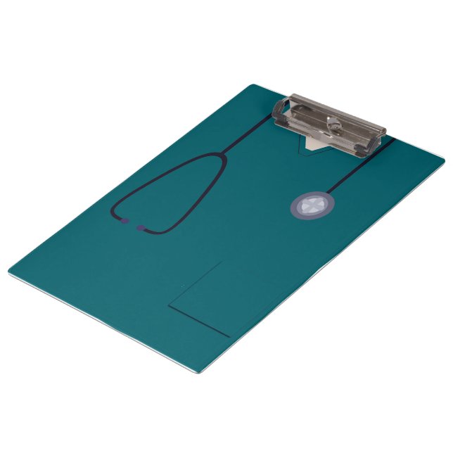 Medical Scrubs Nurse Doctor Teal Clipboard (Angled)