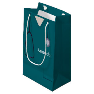 Medical Scrubs Teal SGB Small Gift Bag