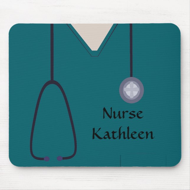 Medical Scrubs Uniform Teal Mouse Pad (Front)