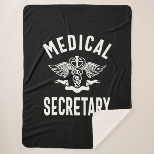 Medical Secretary Job Title Gift Sherpa Blanket