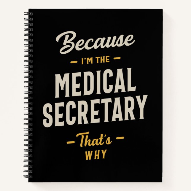 Medical Secretary Job Title Profession Notebook (Front)