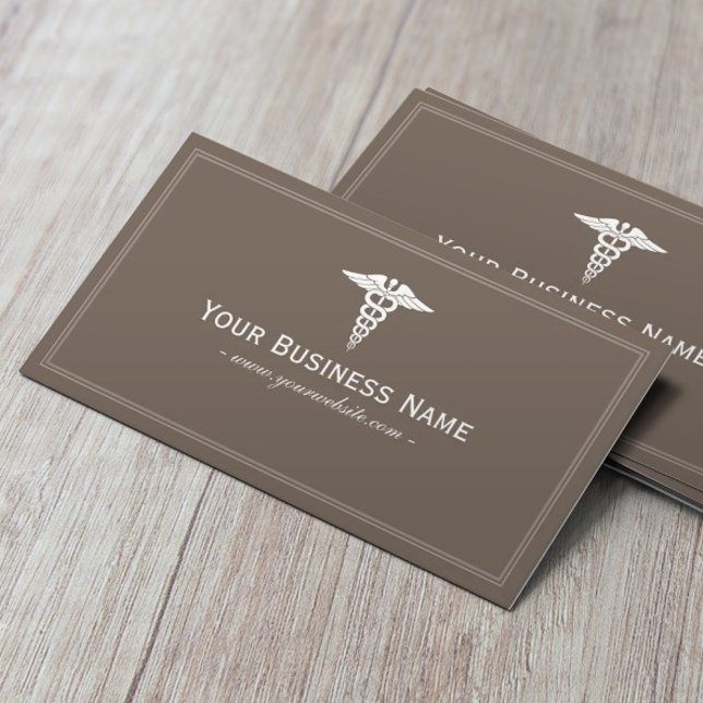 Medical Service Caduceus Symbol Simple Plain Business Card (Creator Uploaded)