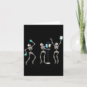 Medical Skeleton Dance Funny Healthcare Halloween Card