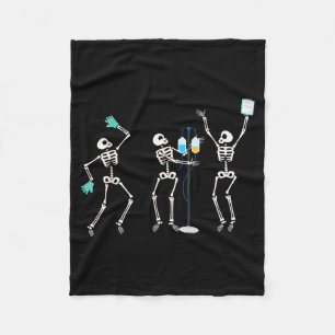Medical Skeleton Dance Funny Healthcare Halloween Fleece Blanket