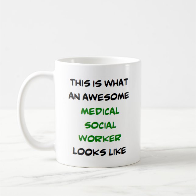 medical social worker, awesome coffee mug (Left)