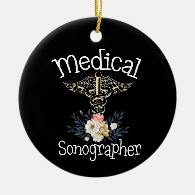Medical Sonographer Cute Sonography Gift Ceramic Ornament (Front)