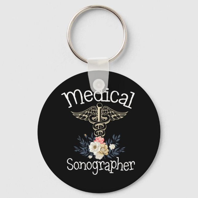 Medical Sonographer Cute Sonography Gift Key Ring (Front)
