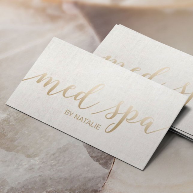 Medical Spa Aesthetician Elegant Gold Script Business Card (Creator Uploaded)