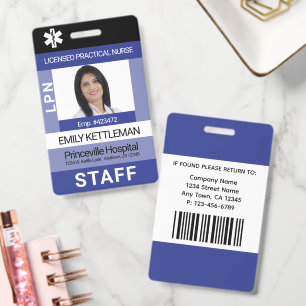 Medical Staff Photo ID Badge - Editable