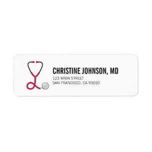 Medical Stethoscope Doctor Nurse Return Address Label
