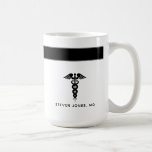 Medical Student Graduation Doctor Black White Name Coffee Mug