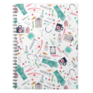 Medical Supplies in Watercolor Notebook
