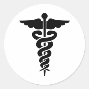 Medical Symbol Caduceus Classic Round Sticker
