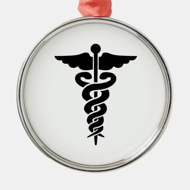 Medical Symbol Caduceus Metal Ornament (Front)