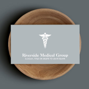 Medical Symbol Emergency Medicine and Care Grey Business Card