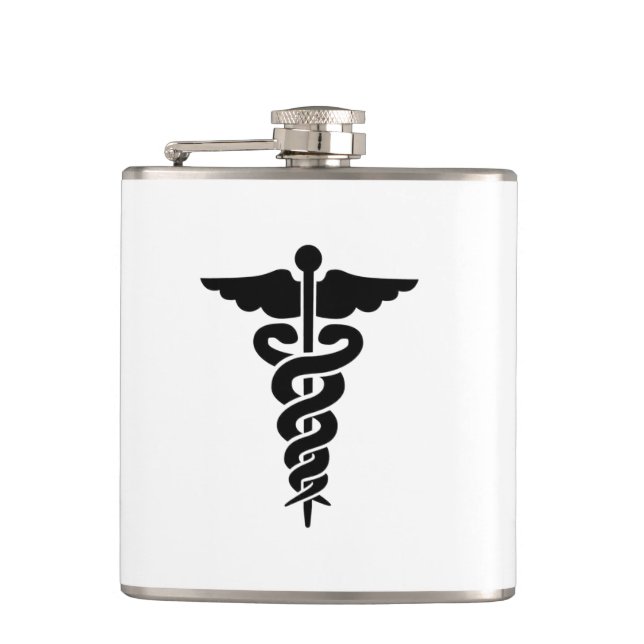 Medical Symbol Hip Flask (Front)