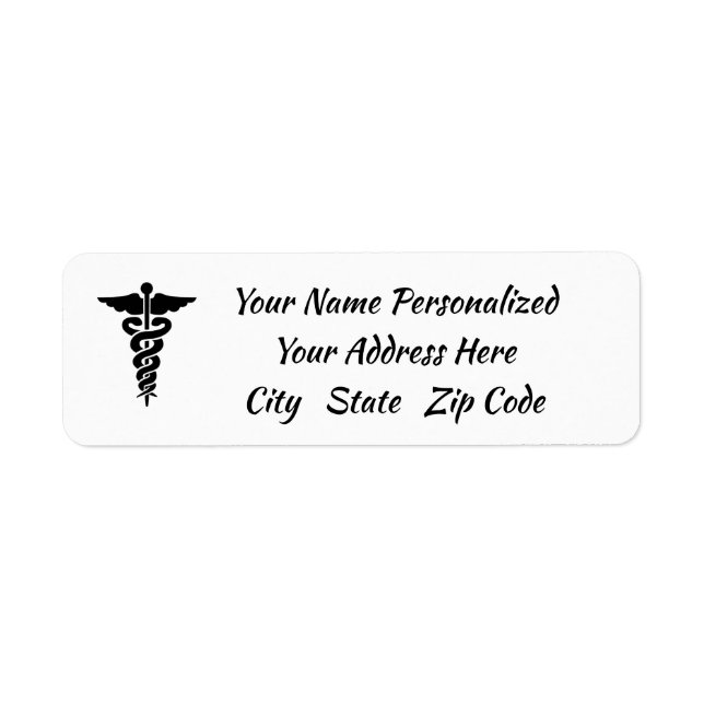 Medical Symbol Label Return Address Label (Front)
