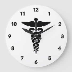 Medical Symbol Nurses and Doctors Large Clock