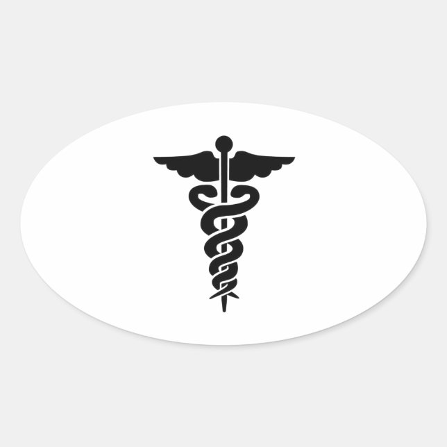 Medical Symbol Oval Sticker (Front)