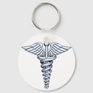 Medical Symbol Silver Key Ring