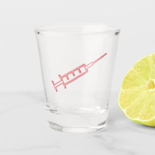 Medical Syringe symbol, Vaccination, Stop Coronav Shot Glass