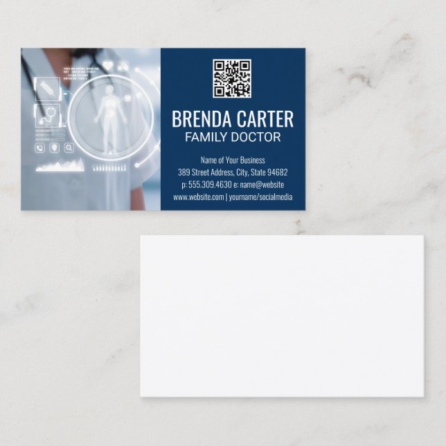 Medical Technology | QR Scan Code | Doctor Business Card (Front/Back)