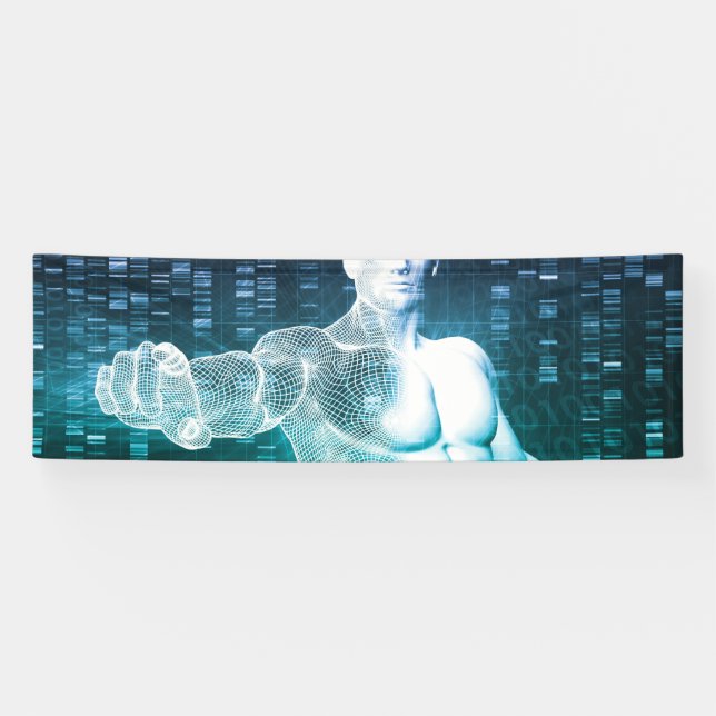 Medical Technology with Scientist Engineer on DNA Banner (Horizontal)
