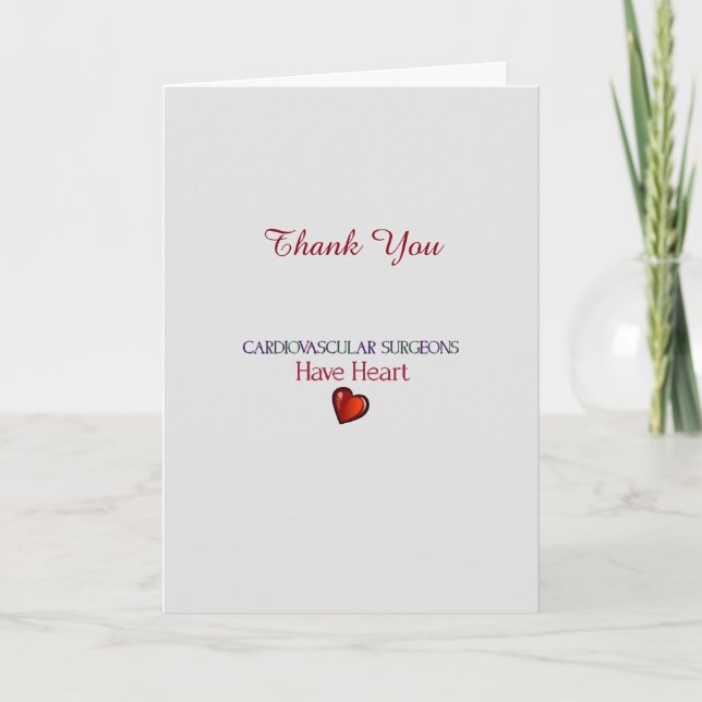 Medical Thank You Cardiovascular Surgeon Card (Front)