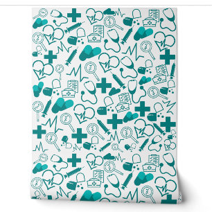Medical Theme Peel and Stick Healthcare Decor Wallpaper