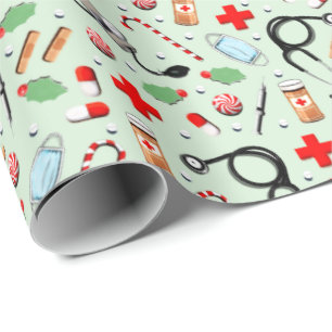 Medical-themed Christmas Wrapping Paper