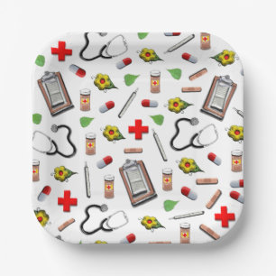 Medical Themed Retirement Party Paper Plate