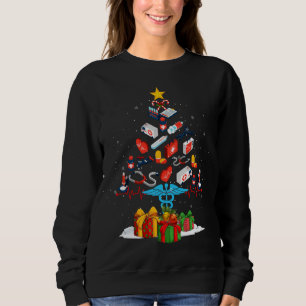 Medical Tools Nurse Christmas Tree RN LPN Scrub Nu Sweatshirt