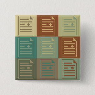 Medical Transcription Pop Art 15 Cm Square Badge