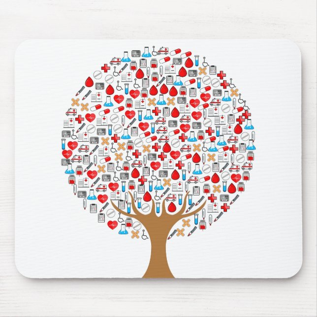 Medical Tree Background Mouse Pad (Front)