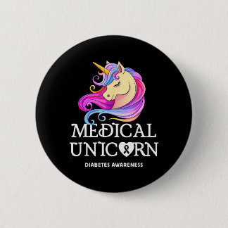 Medical Unicorn Diabetes Awareness 6 Cm Round Badge