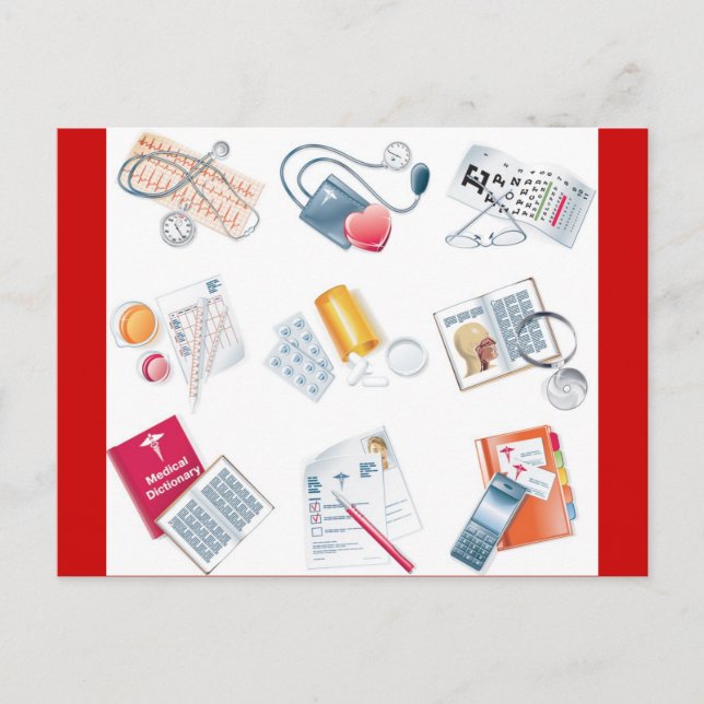 MEDICAL vector icons Postcard (Front)