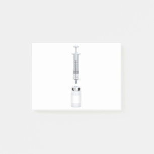 Medical vial and syringe post-it notes