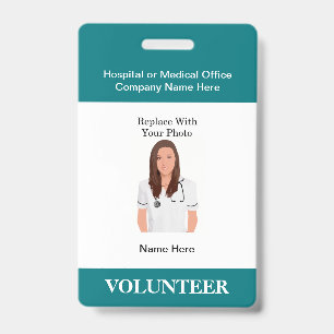 Medical Volunteer Hospital Photo ID Badges