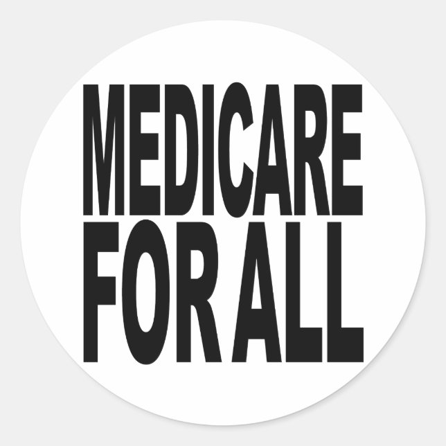 Medicare For All Classic Round Sticker (Front)
