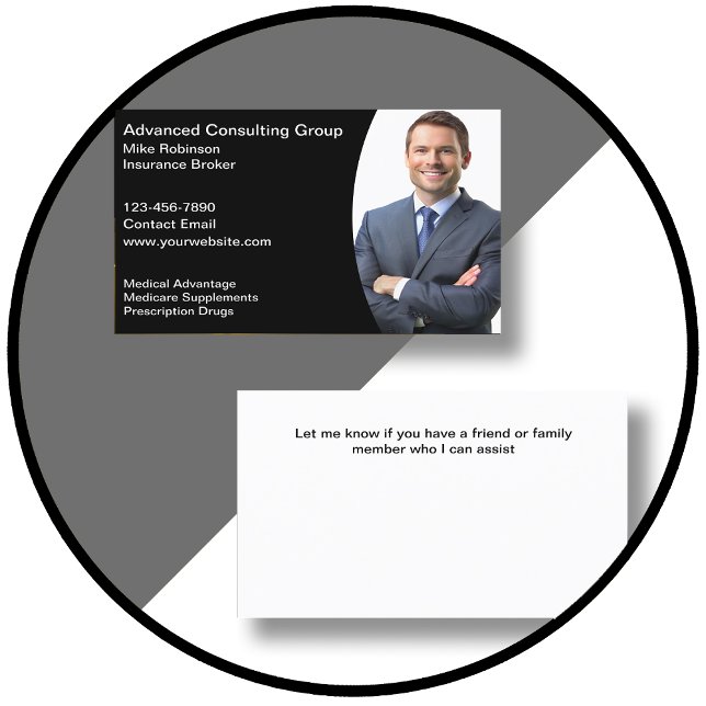 Medicare Health Insurance Consultant Photo Business Card (Creator Uploaded)