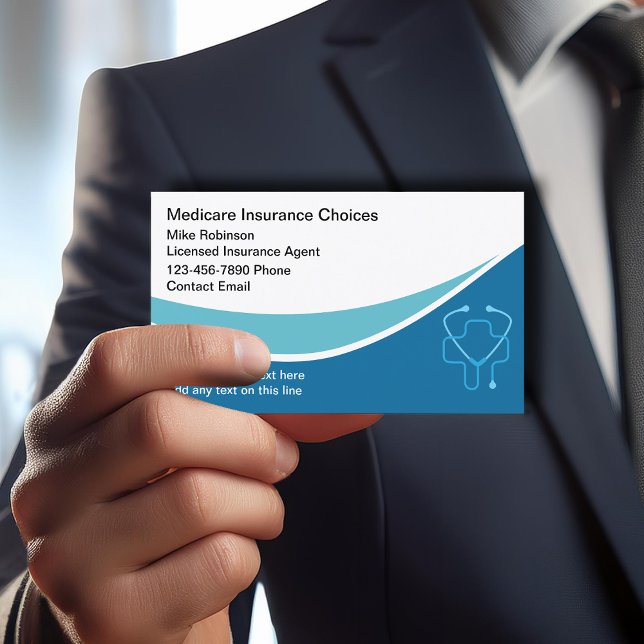 Medicare Health Insurance Licensed Agent  Business Card (Creator Uploaded)